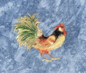 Galli Imballati Blu Pollo Uova Fattoria Tessuto Cotone Susan Winget 1 7/8 iarde - Foto 1 di 6