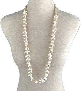 Collar concha 32" pequeño Cowrie Lei conchas blancas playa - Imagen 1 de 4