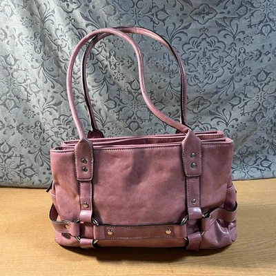 Bolsa de ombro de couro rosa - Imagem 1 de 4