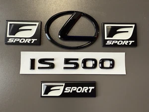 Gloss Black Trunk Emblem Badge Logo Fits 2022 2023 2024 2025 Lexus IS500 F Sport - Foto 1 di 10