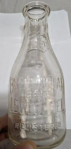 Vtg BRITTINGHAM BROS. LEWES, DELAWARE 1 Qt Embossed MILK BOTTLE Nice & Clean VGC - Picture 1 of 24