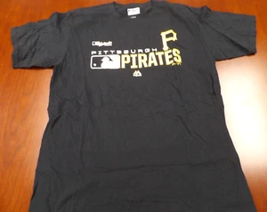 NEW MAJESTIC AUTHENTIC MLB PITTSBURGH PIRATES BLACK T-SHIRT SIZE L - Picture 1 of 4