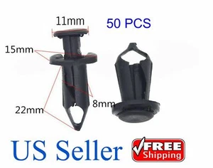 50x Car Auto 8mm Hole Dia Plastic Rivets Fastener Fender Bumper Push Pin Clips - Imagen 1 de 3