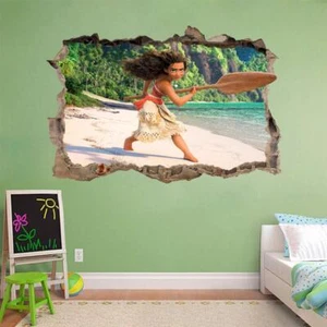 Moana Smashed Wall Decal Graphic Wall Sticker Art Mural Disney Princess H720 - Picture 1 of 1