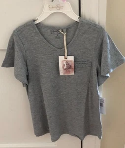 JESSICA SIMPSON GIRLS HEATHER GREY Basic V Neck T-Shirt SIZE 6 - Picture 1 of 7