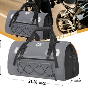 Motorcycle Tail Bag Travel Waterproof Rear Luggage Bag Helmet Backpack Universal - Picture 1 of 7