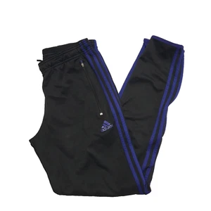 Adidas Black Blue Tapered Tracksuit Bottoms Uk Women's M 12-14 W30-32 L28 K749 - Picture 1 of 5