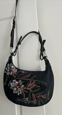 Bolso Bandolera Desigual Doble Correa/Multi Floral Bordado/Saco Amplio con Cremallera Foto 1 de 4