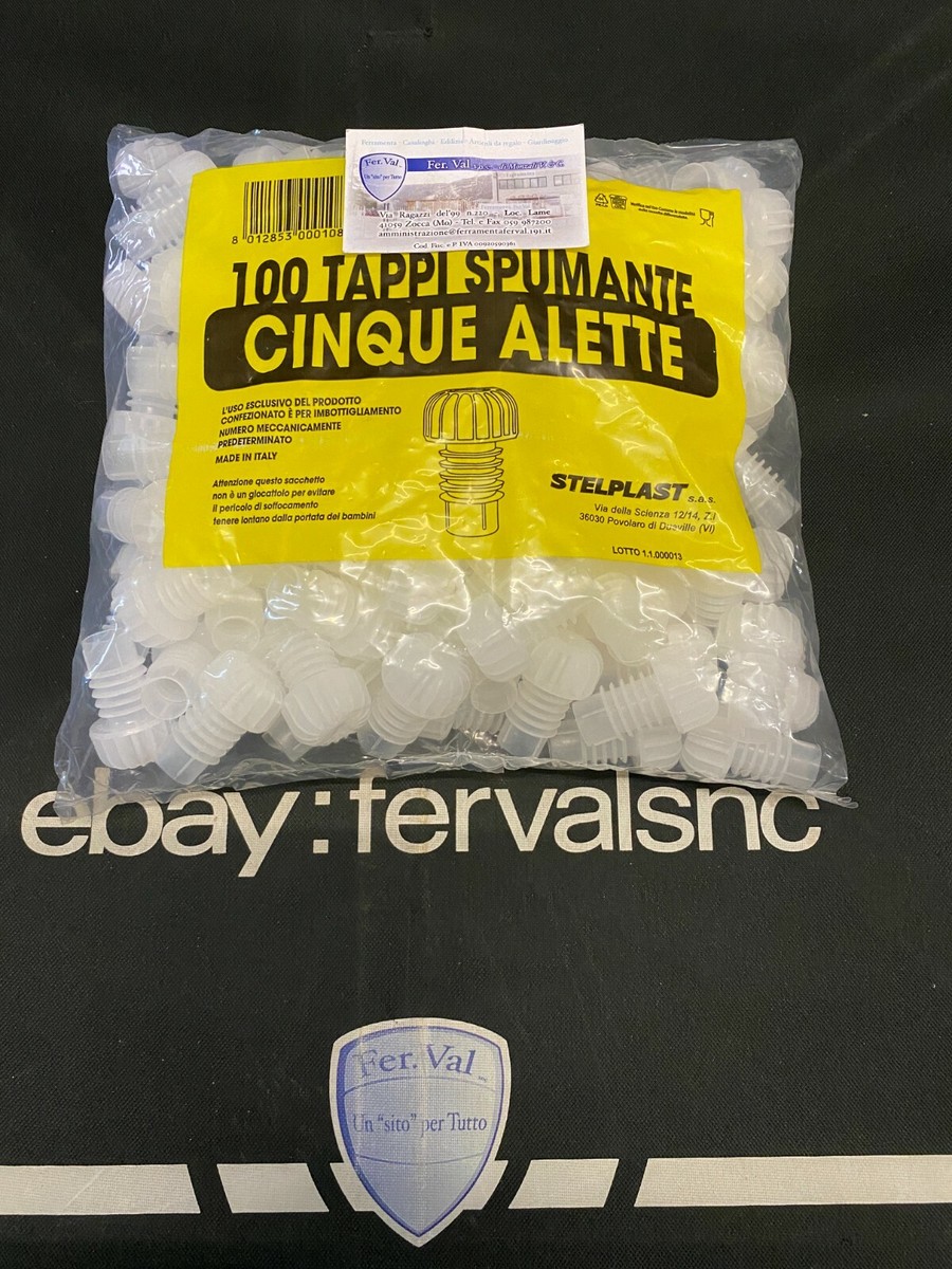 Gabbiette Per Tappi Spumante - Confezione Da 100 Pezzi, Plastica, Per Champagne E Vini Frizzanti