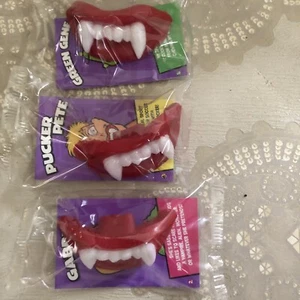 Wack-O-wax Wax Fangs Set 3 New Sealed Cherry Flavored Fun  - Picture 1 of 3