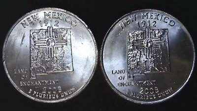 2008 P D 25C State Quarter New Mexico BU Clad (2 coins) 24hh1018-1 - Image 1 of 2