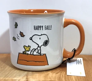 Peanuts Snoopy Woodstock Autumn Happy Fall Ceramic Coffee Tea Drinkware Mug Gift - Picture 1 of 7