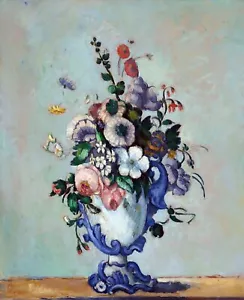 Reproducción de flores en jarrón rococó de Paul Cézanne - Imagen 1 de 3
