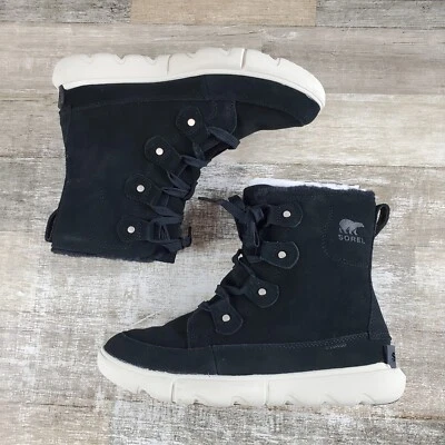 Sorel Explorer Next Joan WP Womens Ankle Boot Sz 8.5 Black Suede Waterproof - Image 1 of 4