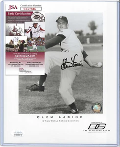 2x AllStar 5x WS Pitcher Clem Labine Signed 8x10 Baseball Photo (JSACOA) Dodgers - Picture 1 of 6