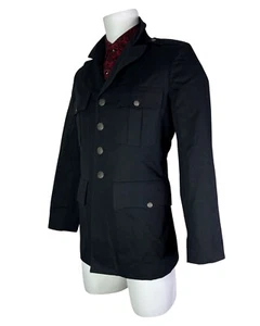 SHRINE GOTHIC MILITARY X-FORCES VICTORIAN PUNK EMO BLAZER COAT JACKET STEAMPUNK  - Picture 1 of 12