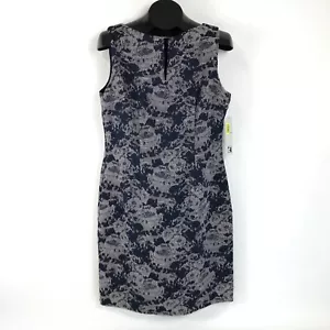 NEW Leslie Fay Floral Jacquard Sheath Dress Women's Size 12 Sleeveless Lined Zip - Picture 1 of 16
