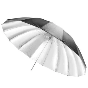 Phot-R 60" 152cm Photo Studio Parabolic Reflective Flash Umbrella Black & Silver - Picture 1 of 4