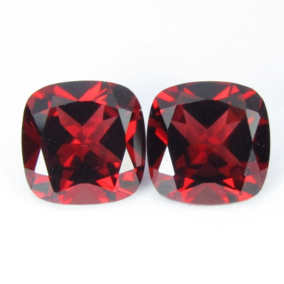 3.66Cts Beautiful Natural Almandine Garnet Cushion Shape 7mm Matching Pair - Image 1 of 4