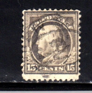 #514 15 CENT FRANKLIN FANCY CANCEL F-VF USED b - Picture 1 of 2