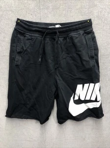 Nike Kids Athletic Shorts Size XL Black White Logo Sports Summer Thrashed - Picture 1 of 13