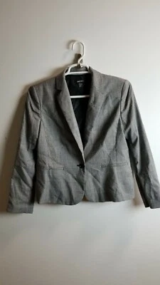 Blazer informal a rayas gris talla 12 bolsillos Nine West para mujer Foto 1 de 4