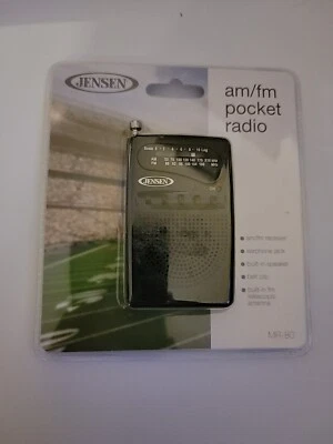 Jensen Portable AM/FM Receiver Mini 3.5'' Pocket Radio w/ Antenna Model MR80 New - Image 1 of 2