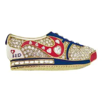 HEIDI DAUS "Fleet of Foot" Crystal & Enamel Sneaker Red  Pin Brooch #82 - Image 1 of 2
