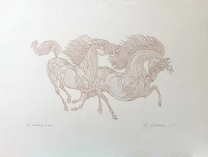 GUILLAUME AZOULAY "PROGRESSION" LIMITED EDITION ETCHING ON PAPER H/SIGNED COA - Picture 1 of 3