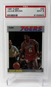 1987 Fleer #35 Julius Erving Philadelphia 76ers PSA 9 Mint - Picture 1 of 2