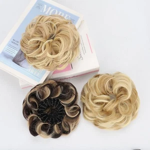 Synthetic Hairpieces Clip-in Hair Curler Fashion Curly Hair Circle - Picture 1 of 18