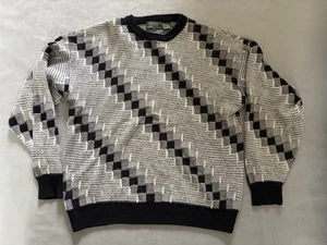 Vintage Marshall Fields Insite Black and White Knit Sweater Size Large - Picture 1 of 13