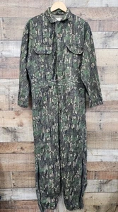 Vintage 80s Deep River Tree Bark Camo Jump Suit Sz L Great Condition 🔥 - Picture 1 of 8