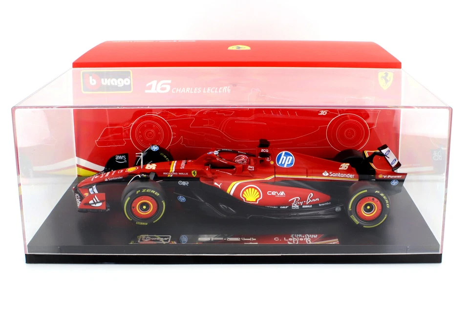 1/18 BURAGO - FERRARI - F1  SF-24 TEAM SCUDERIA FERRARI 18-16821-L-IMOLA-SHOWCAS - Immagine 1 di 1