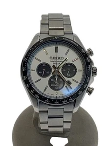 【Watch】SEIKO Solar Watch Analog Stainless Steel WHT SLV V175-0FA0 - Picture 1 of 5