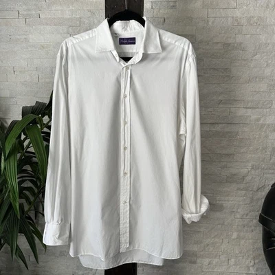 RALPH LAUREN 豪华紫色标签意大利 100% 棉正装衬衫 尺寸 16 1/2 — 第 1/4 张图片