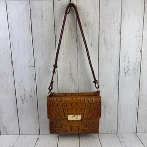 Borsa a tracolla Brahmin marrone mandorla tostata Manhattan Melbourne in pelle goffrata - Foto 1 di 14