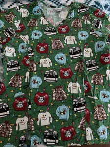 Ugly Sweater Scrub Top sz Medium - Picture 1 of 1