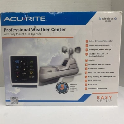 AcuRite Color Wireless Professional Weather Station with Easy Mount 5 in 1 New - Image 1 of 4