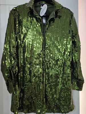 Totalmente Nuevo: Boohoo, Camisa Manga Larga Lentejuelas De Gran Tamaño Talla 10 Foto 1 de 2