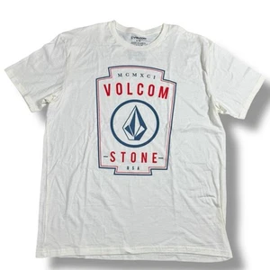 Volcom Men’s Graphic T-Shirt Crewneck XL White Short Sleeve Surf Skater NWOT - Picture 1 of 4