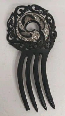 20 世纪早期艺术装饰赛璐珞粘贴发梳爵士时代风格 1920 年代 — 第 1/4 张图片