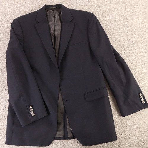 Giacca Michael Kors M blu 100% lana blazer peggiorato cappotto sportivo bottoni metallo 40R