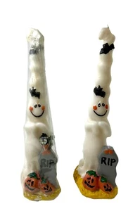 Vintage Novelty Halloween Candles Large 15” Ghost Pumpkin Crow New Old Stock - Picture 1 of 5
