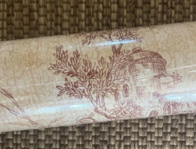 Papel de parede vintage Imperial Russet dourado pagode rolo duplo 56 quadrados pés NOS - Imagem 1 de 4