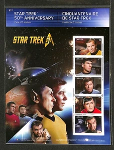 Canada - Scott 2912 - Star Trek - Sheet in Post Office Sealed Pack - 2016 - Picture 1 of 1