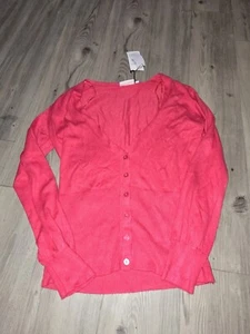 Size 12 New Look Basic V Neck Cardigan, Pink - Picture 1 of 4