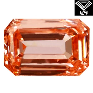 IGI Certified Fancy Intense Pink CVD Diamond 1.19 ct Emerald Cut (8 x 5 mm) SI1 - Picture 1 of 3