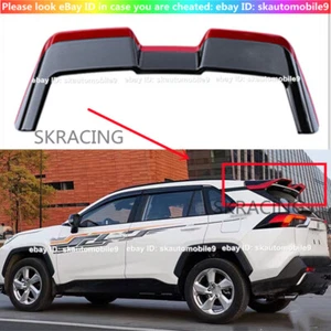 For 2019-2022 Toyota Rav4 SUV ABS Black+Red Rear Lip Roof Spoiler Wing Body Kits - Picture 1 of 12