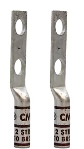 CMC 2 STR CU 10 BROWN Compression lug, 2 Holes 1/4” (2 Pack) H - Picture 1 of 2